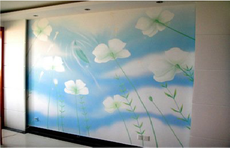 恭城画墙绘怎么画好白云的蓬松感？