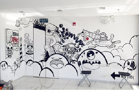 恭城手绘墙并非传统涂鸦。